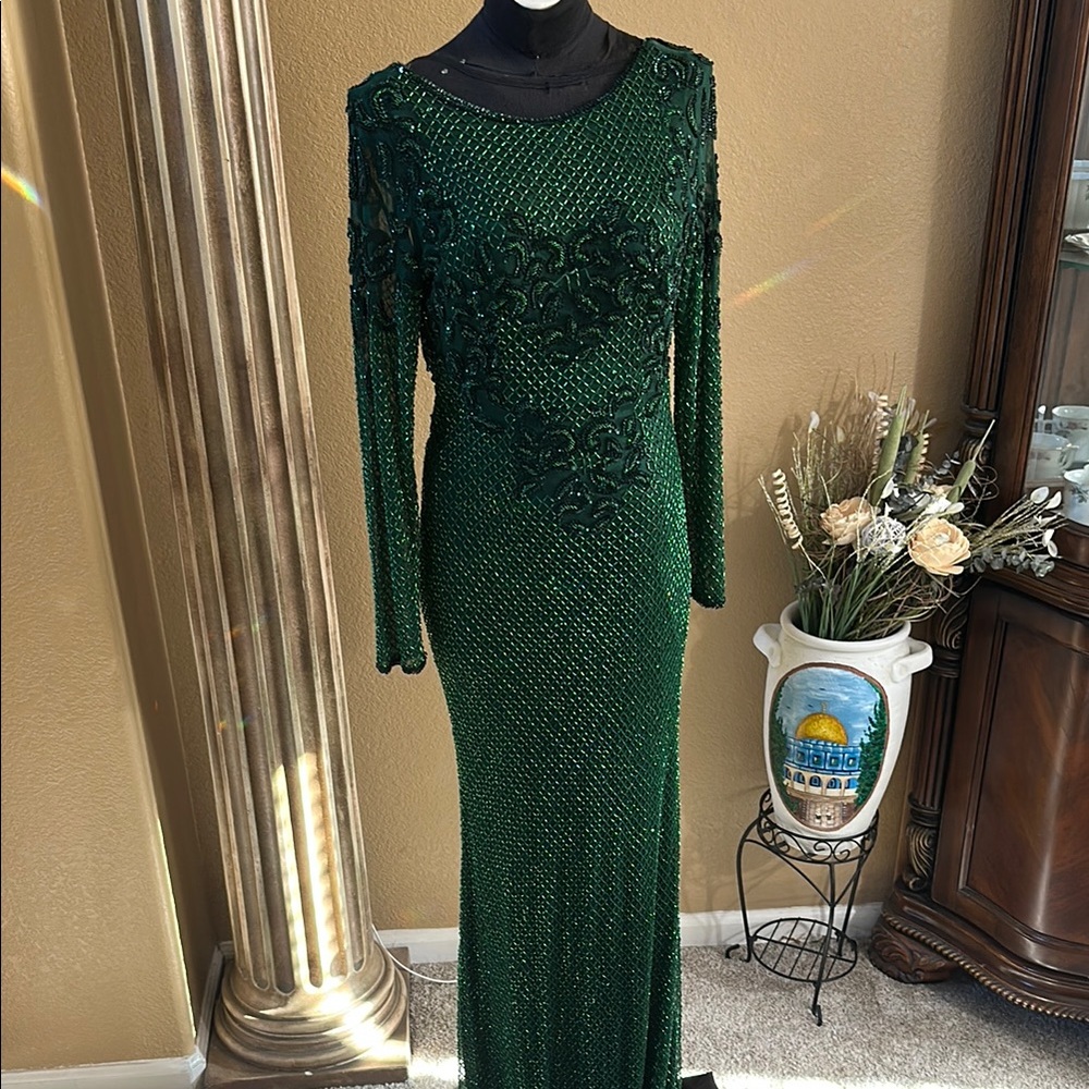 Long sleeve evening gown